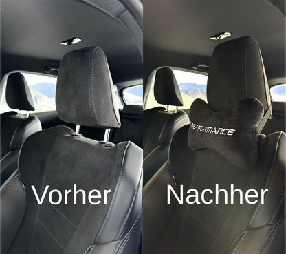 FS 2X Car Neck Pillow - Ergonomic Neck Support for Headrest - Adjustable Head Pillow - Comfort Car Accessory for Long Drives - Universally fitting - sporty & high quality