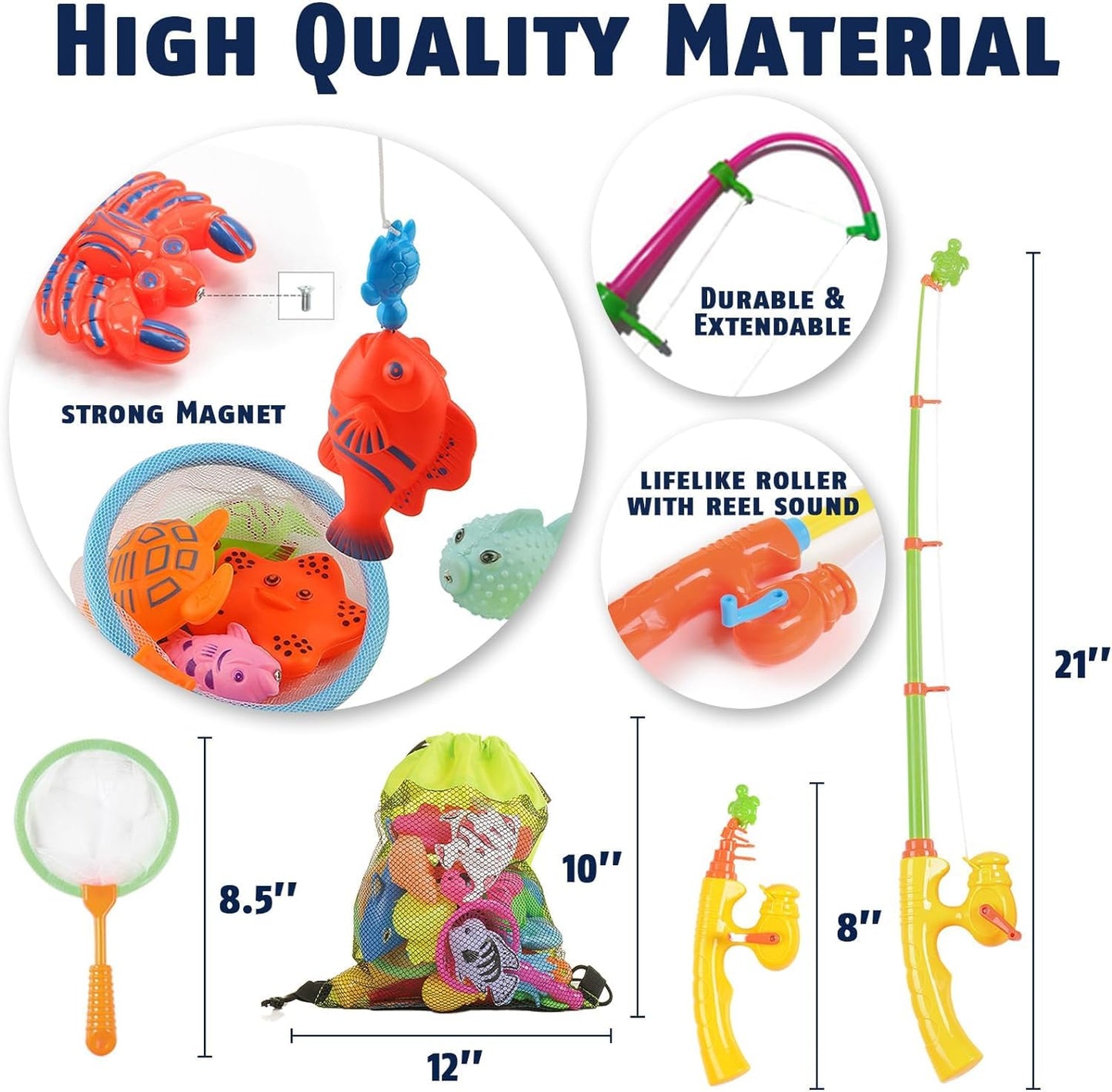 Water Toy for Kids Outdoor Pool Toy for Kids aged 3 4 5, fishing game with 30 magnetic fishes Bathtub Toy Bath Toy for Kids Pool/Splash Pool/Garden/Beach