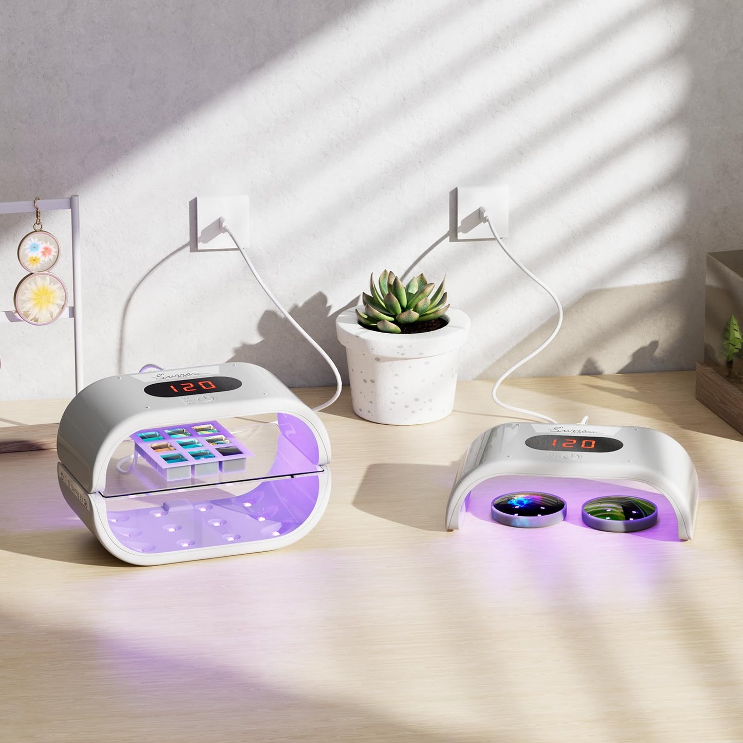 UV light for resin, Double-sided UV lamp for resin Large UV resin lamp with LED display (longer time in 2m, 3m, 5m) Fast-curing UV lamp resin for resin, molds, jewelry making