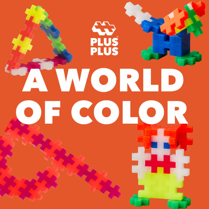 Plus-Plus 9603411 Creative Building Blocks, Big Neon Set, Awesome Construction Toy, 100 Pieces