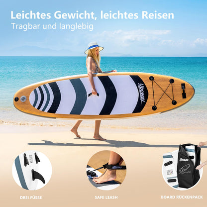 Inflatable Stand Up Paddling Board Surfboard SUP Board 320 * 81 * 15 cm 200KG made of 2600GSM PVC woven mesh fabric and PVC coated fabric.
