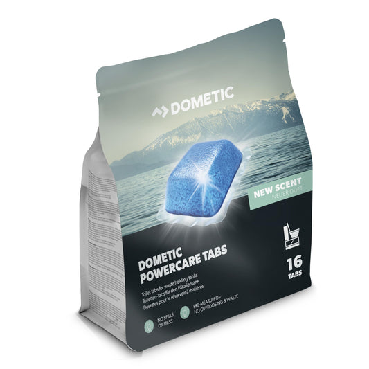 DOMETIC Green-Care Tabs for camping toilets: Highly effective sanitation cleaner for chemical toilets. Breaks down waste, prevents odors, eco-friendly alternative to sanitation fluid.
