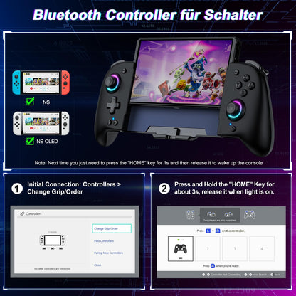 Elegamefy Switch Pro Controller, handheld controller with turbo/1000mAh/6-axis gyro/vibration/programmable wireless controller for Nintendo Switch/OLED.