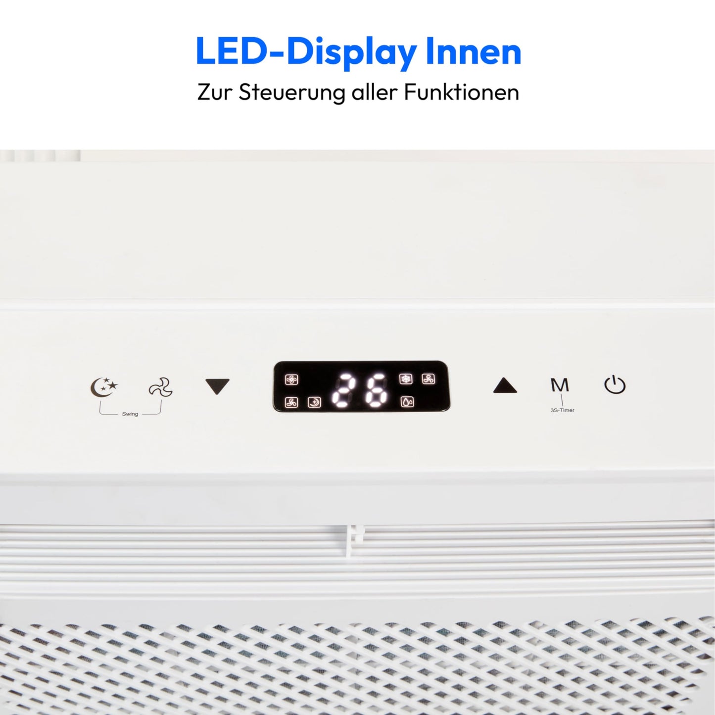 MEDION P502 Smart Split Air Conditioner (for Caravan Motorhome Camping Boat Bus Camper Caravan Mobile Home, including installation kit, 5000 BTU, Cooling Dehumidifying and Ventilating, Sleep Mode, MD37735)