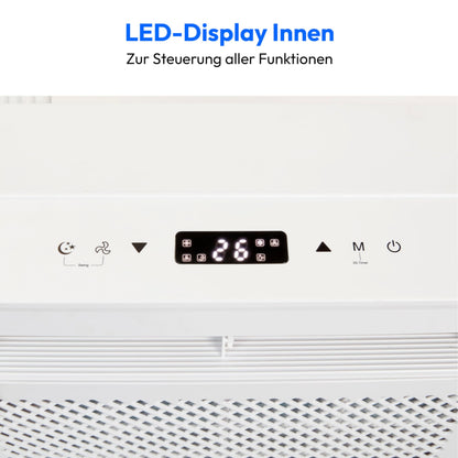MEDION P502 Smart Split Air Conditioner (for Caravan Motorhome Camping Boat Bus Camper Caravan Mobile Home, including installation kit, 5000 BTU, Cooling Dehumidifying and Ventilating, Sleep Mode, MD37735)