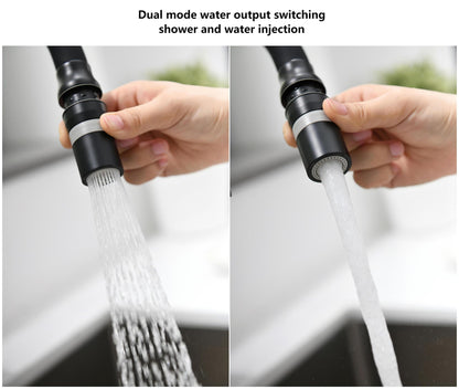 Pre-Window Kitchen Faucet with 360° Adjustable Water Tap with 2 Spray Modes, 360° Rotatable Faucet and Under-Window Installation, Ideal Mixer for Kitchens Below the Window (Black)