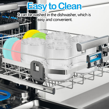 Apritsce Creami Deluxe containers for Ninja ice cream maker, 4 pieces of ice cream containers for Ninja NC500EU, Creami Creami Deluxe accessories with lids and spoons, dishwasher safe for Ninja ice cream containers.