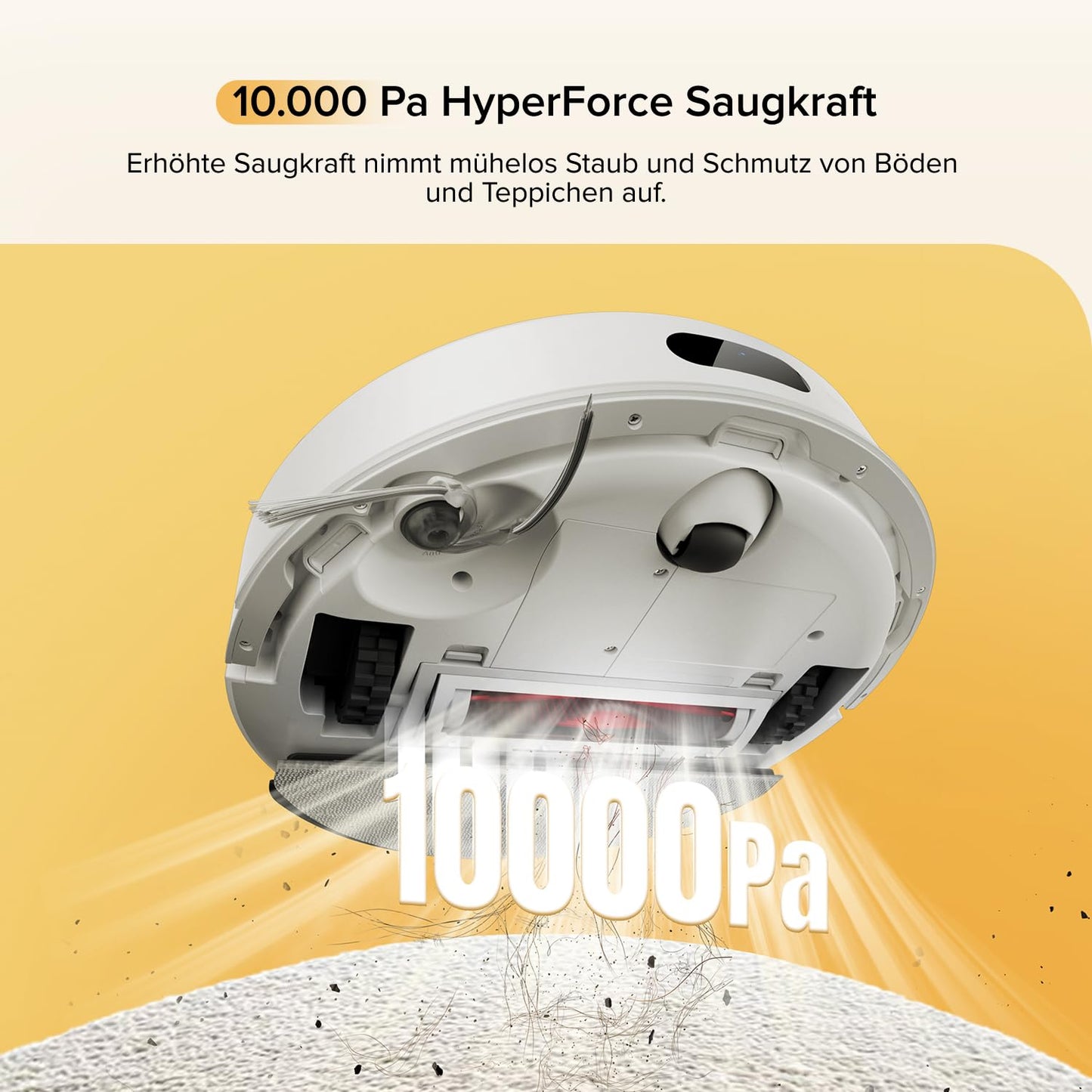 Roborock Q7 M5 robot vacuum with mopping function, 10,000Pa strong suction power, dual anti-tangle system, 150min runtime, LiDAR navigation, vacuum cleaner robot for carpet, pet hair, app control (white)