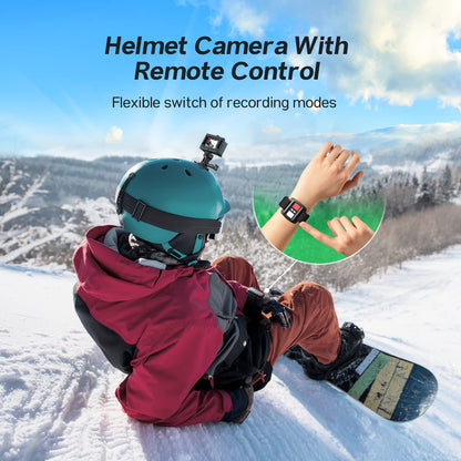 Surfola Action Cam 4K, underwater camera 40M waterproof 20MP EIS image stabilization 170° wide angle helmet camera WiFi