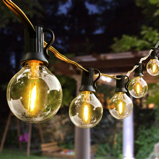 AVANLO LED String Lights Outdoor 30FT Patio String Lights Shatterproof 16+1 G40 Bulbs Waterproof for Garden, Balcony, Weddings, Parties Indoor String Lights Balls