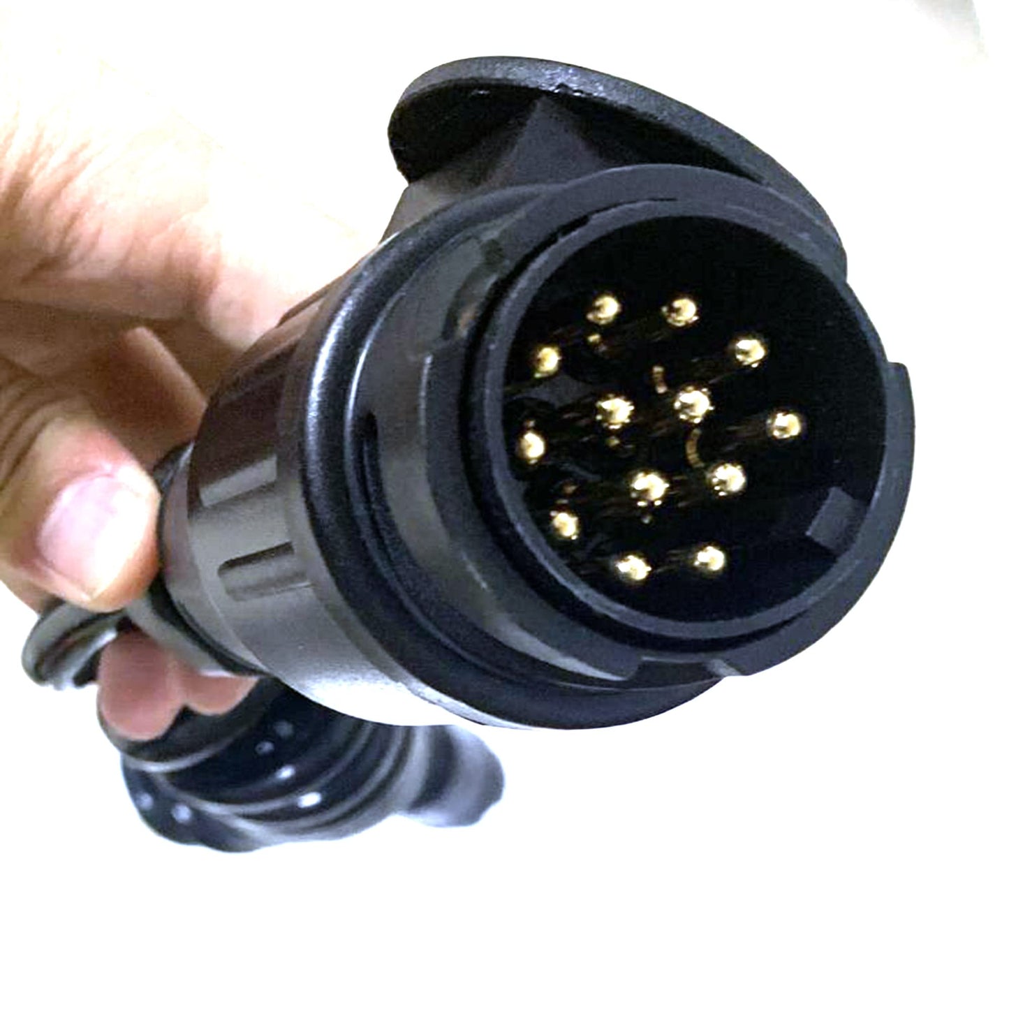 JVJ coiled cable 13-pin trailer extension cable plug 3M 13-13 pin 13-pin to 13-pin trailer cable adapter for cars RV motorhome tractor camper vehicle caravan