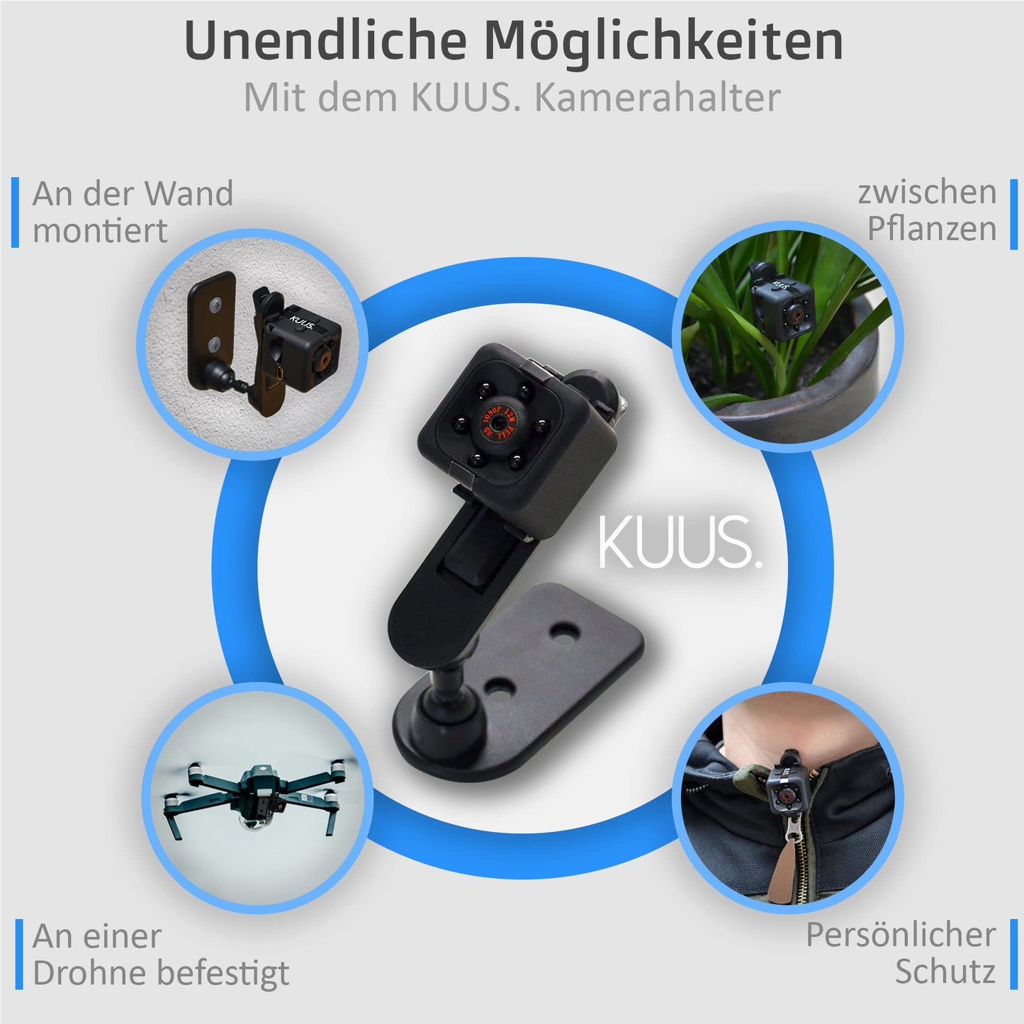 KUUS.® C1 Mini Surveillance Camera 2.3 cm | Indoor surveillance camera with night vision & motion sensor | Full HD 1080P Micro Camera without WLAN with recording 32GB SD card for indoor use.