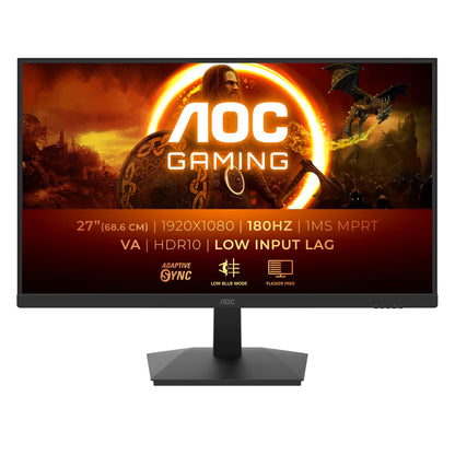 AOC Gaming 27G15N - 27-inch Full HD monitor, 180Hz, 1ms, Adaptive Sync (1920x1080, 1x HDMI 2.0, 1x DisplayPort 1.4) black.