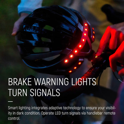 LIVALL Smart Bike Helmet with LED taillight and turn signals, Bluetooth bike helmet with wireless remote control, SOS alert and built-in microphone and speaker, for men and women, black