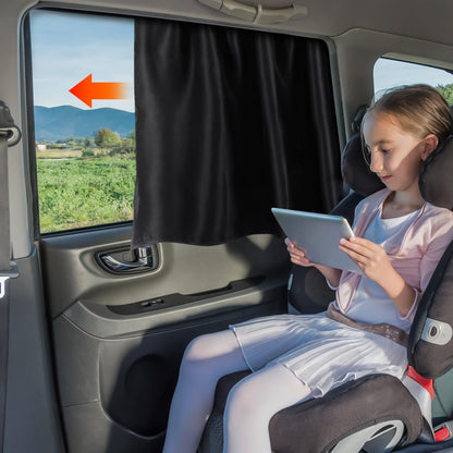 ZATOOTO Car Sunshade for Baby, Side Window Magnetic Sunshade, Black, Large, 100 * 54cm, 2 Pieces.
