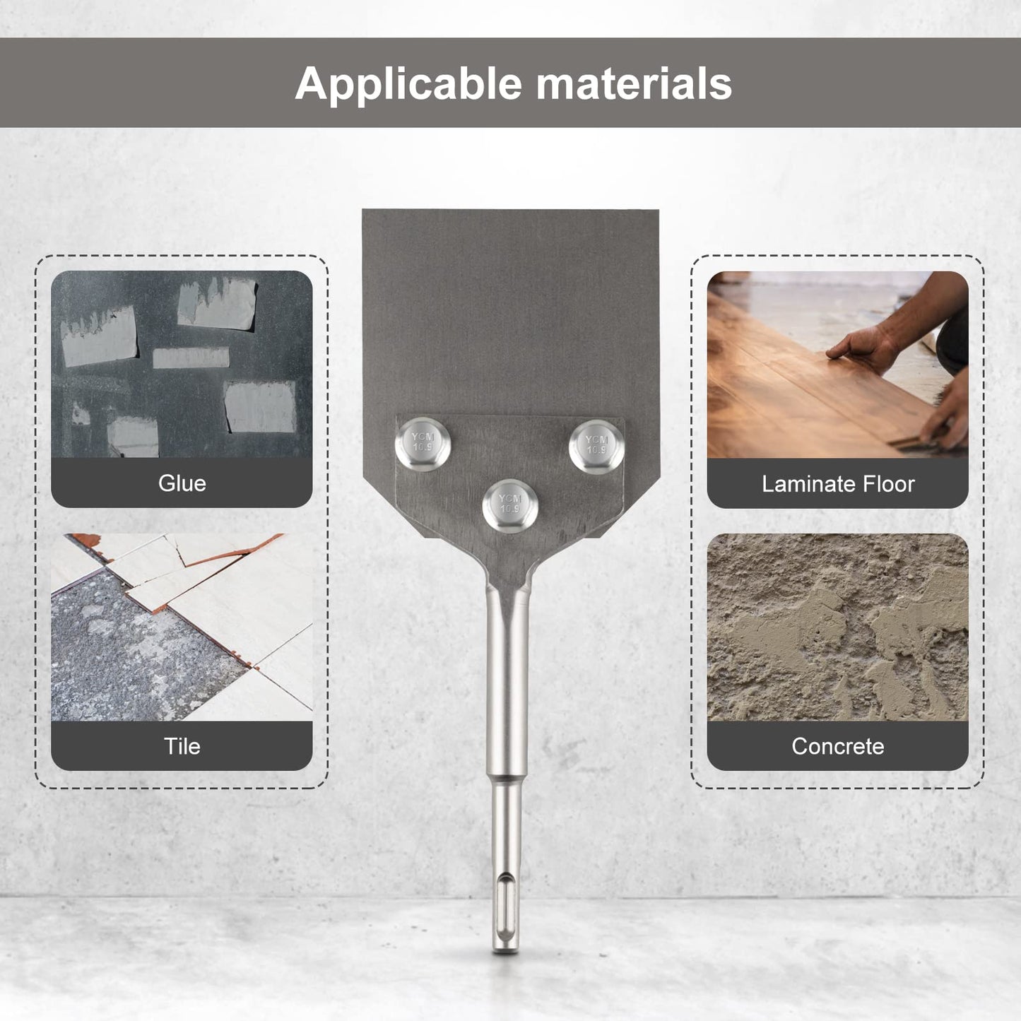CPROSP SDS-Plus Spatula Chisel Tile Chisel 250x100mm, for removing floor coverings and coatings in conjunction with demolition tools.