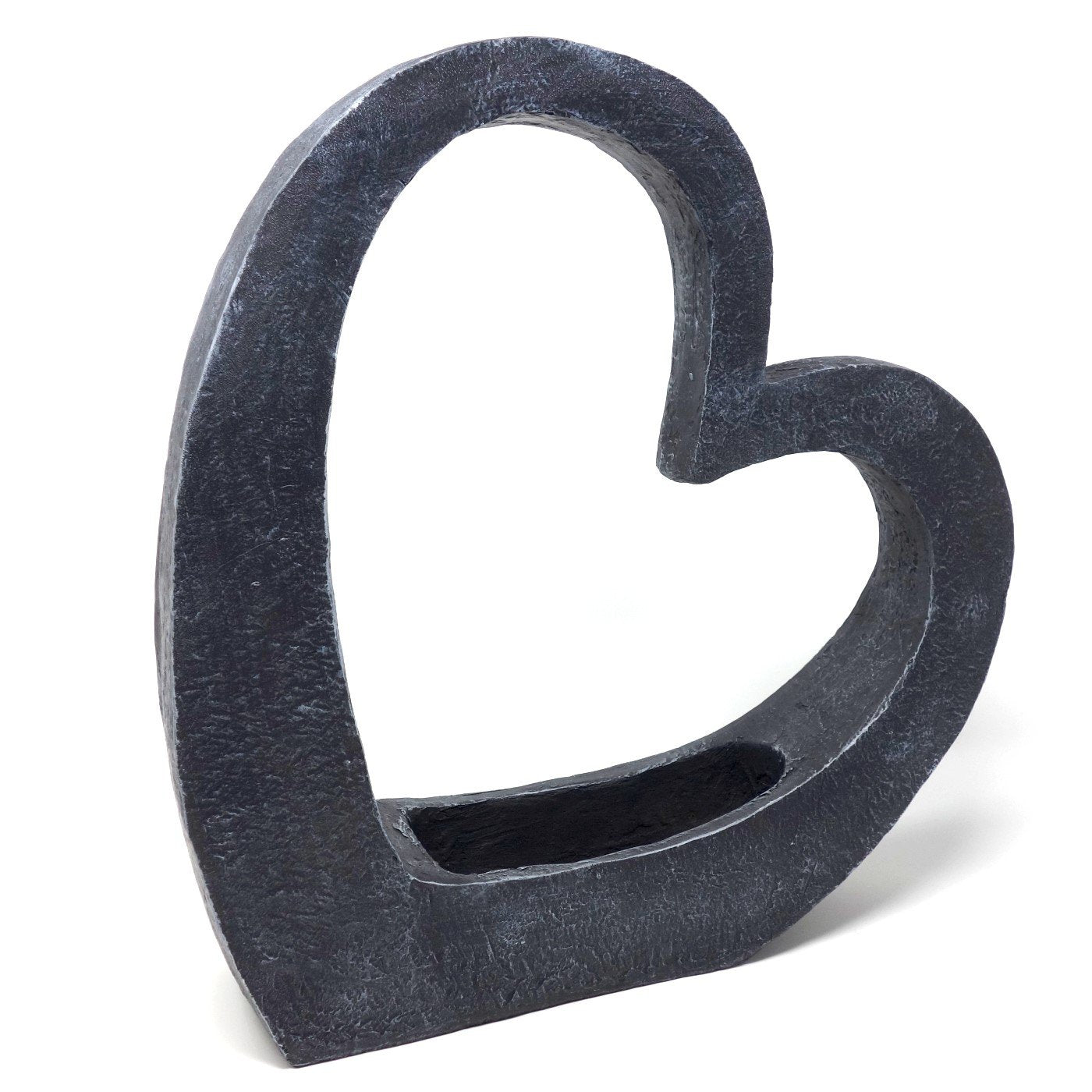 Burial plant heart standing with recess, grave decoration. Height 35 cm. 1 piece anthracite.