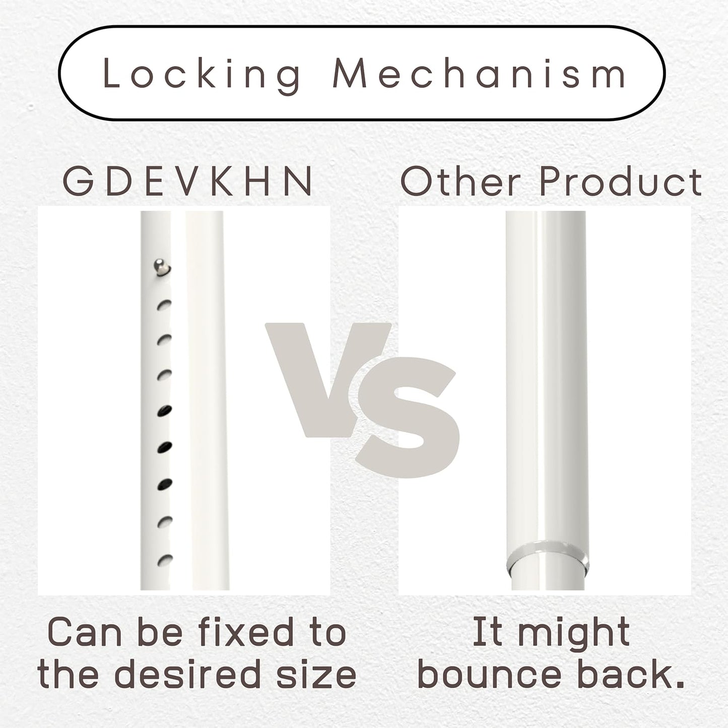 Tension rod without drilling Black telescopic curtain rod Clamp rod for wardrobe, bathroom, balcony, shower curtain rod (160-220CM Φ32mm)