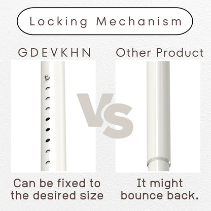 Tension rod without drilling Black telescopic curtain rod Clamp rod for wardrobe, bathroom, balcony, shower curtain rod (160-220CM Φ32mm)