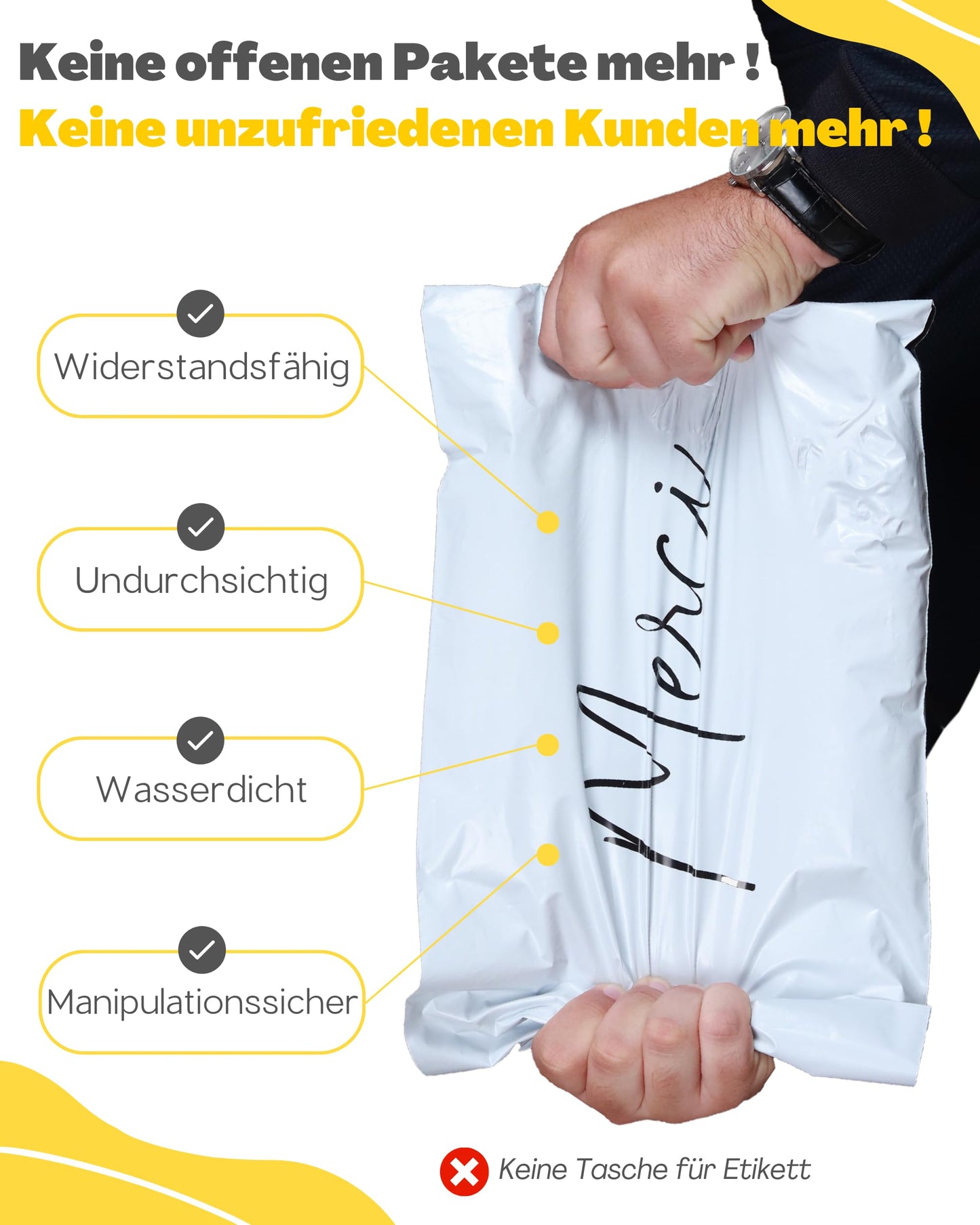 EMBALLAX - 60 shipping bags merchandise shipment - 3 sizes S/M/L - OPAQUE/RESISTANT/WATERPROOF - Shipping bags for clothing - Envelope for boxes - Shipping pouches - Mailer bag - Thank you