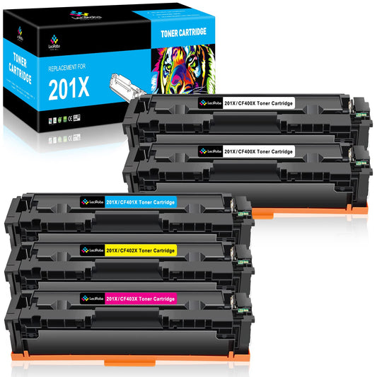 LeciRoba 201X CF400X for HP 201X 201A CF400X CF400A CF401X CF401A CF402X CF402A CF403X CF403A Toner Cartridges, for HP Color Laserjet Pro M252dw M252n, MFP M277dw M277 M274n M277c6 M277n (5-Pack)