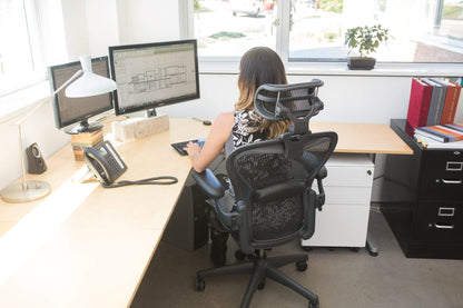 The original headrest for the Herman Miller Aeron chair H3 Carbon | Colors and mesh match classic Aeron chair 2016 and earlier models.
