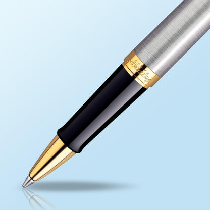 Waterman Hémisphère Rollerball | Stainless Steel with 23K Gold Trim | Fine Point | Black Ink | Gift Box