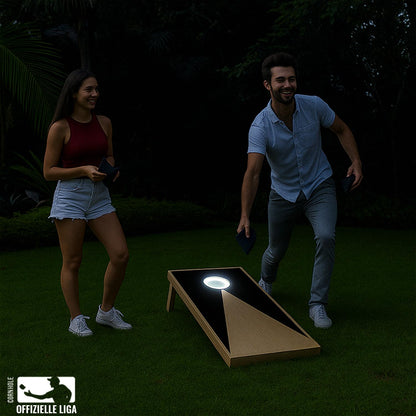Original Cornhole® Official Game | American Cornhole Game with LED lights | Official Size | 100% Wood | 2 boards + 8 bags + 1 Protective Cover | OriginalCup®