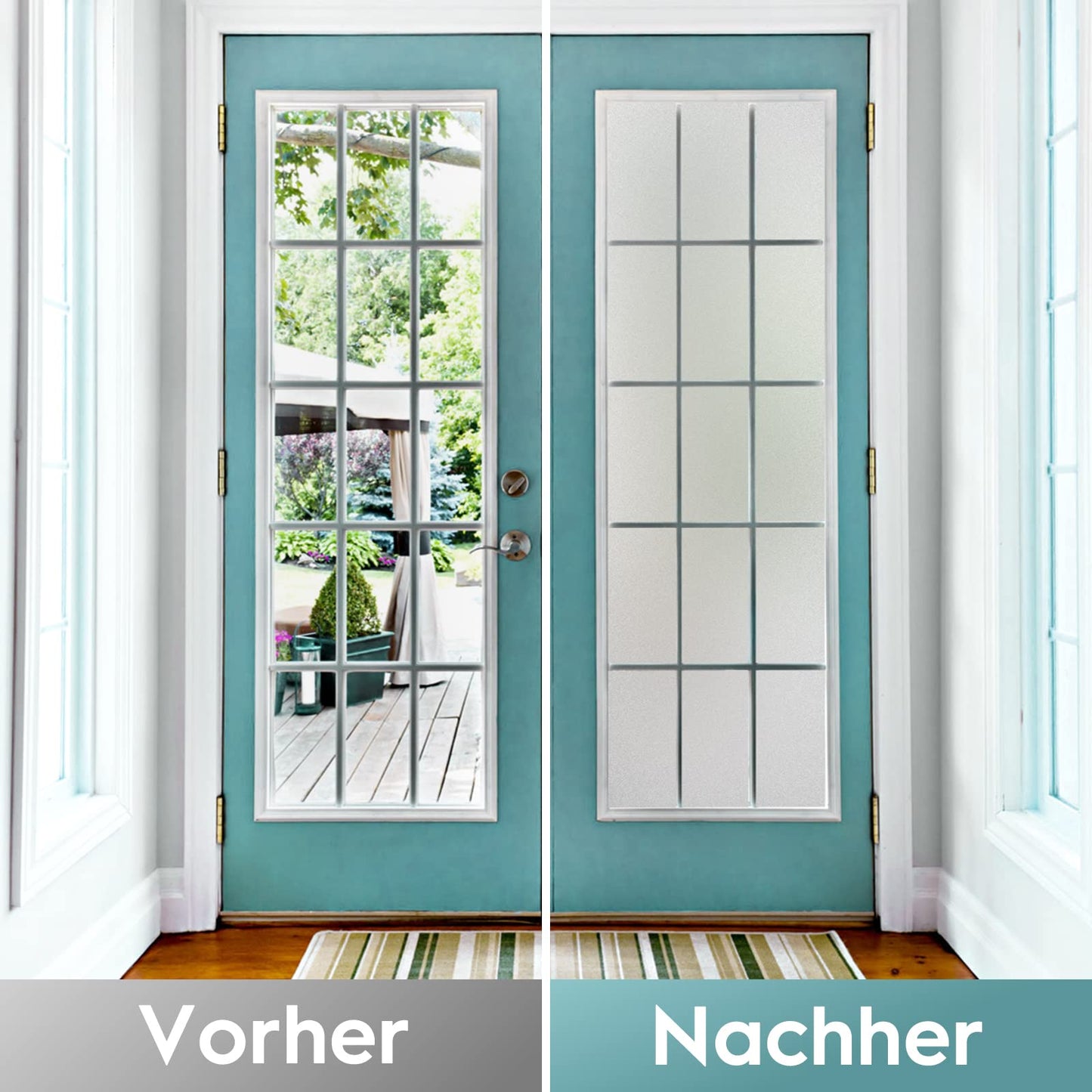 DOWELL window film opaque privacy film window 90x200cm, frosted glass film self-adhesive static cling film, privacy adhesive film privacy UV protection film glass film for bathroom