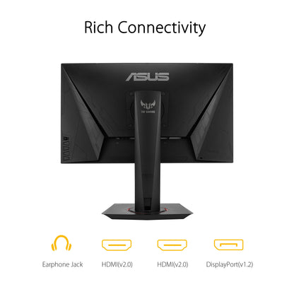 ASUS TUF Gaming VG259QM | 24.5 inch Full HD monitor | 280 Hz, 1ms GtG, G-Sync compatible, DisplayHDR 400 | Fast IPS Panel, 16:9, 1920x1080, DisplayPort, HDMI, ergonomic