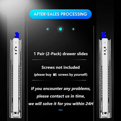 AOLISHENG drawer slide full extension 800 mm, Heavy-duty drawer guides with lock 80 kg load capacity, 1 pair (2 pieces) (With lock, 32 inch (800mm))