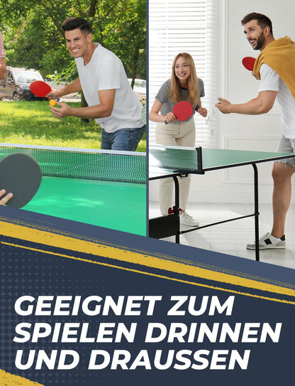 Glymnis table tennis racket, Portable table tennis set, Premium table tennis racket set, 3-star table tennis balls, Compact storage bag for beginners, families, professionals.
