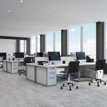 Yaheetech office chair swivel ergonomic desk chair, swivel chair with casters, armless, 360° swivel, height adjustable, made of faux leather.