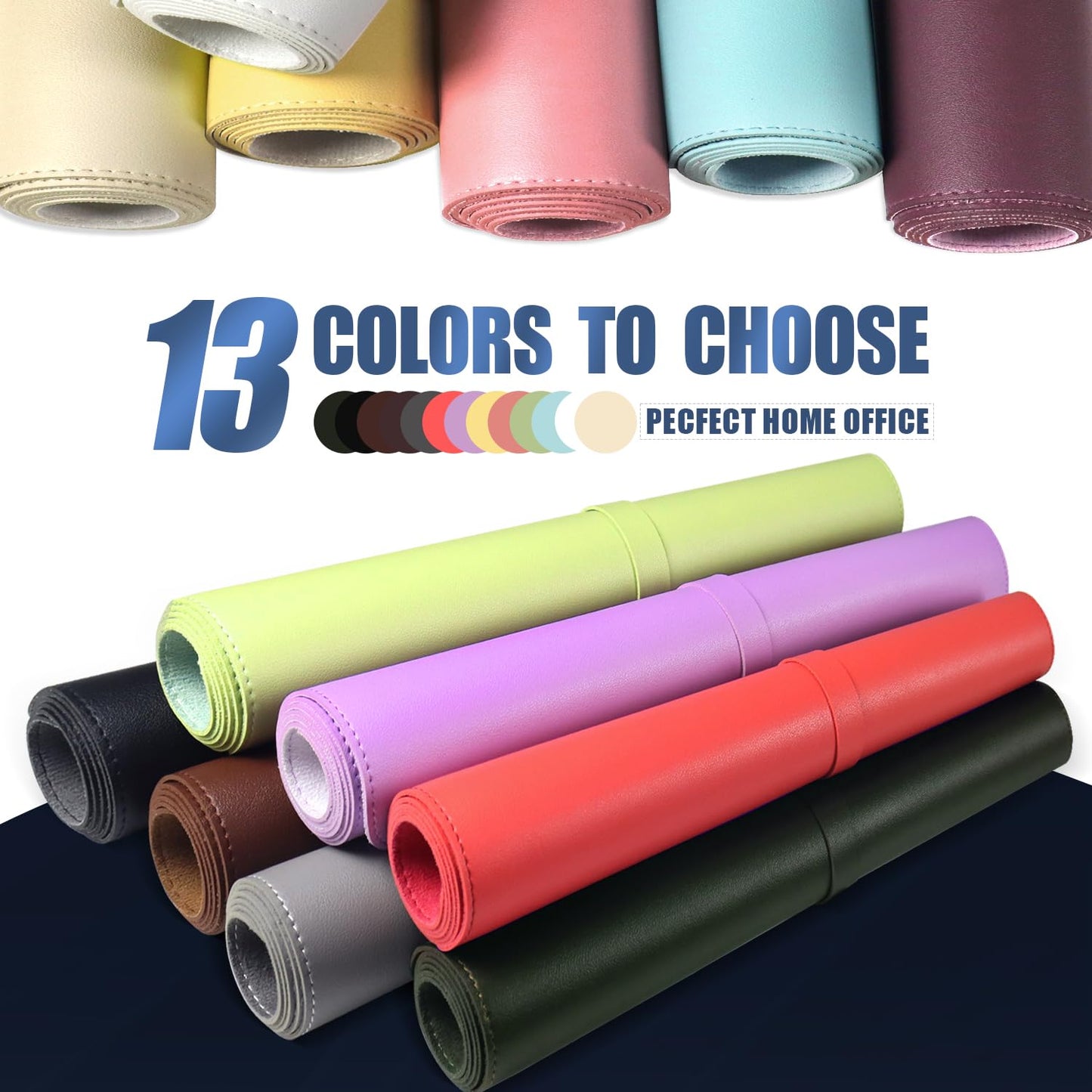 Large desk pad - Double-sided leather desk pad with suede, Waterproof desk pad table protection, Desk pad for writing and painting (Lilac, 120x43cm)