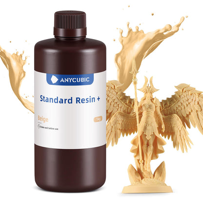 ANYCUBIC Standard Resin Plus 1000g, 3D printer resin, 405nm LCD SLA rapid UV curing resin, high precision and fast photopolymer resin for LCD/DLP/SLA 3D printing, Beige