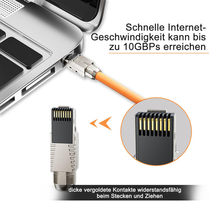 FGB 10 Gbps RJ45 CAT7 network plug Lan plug LSA shielded RJ45 plug tool-free for installation cable 600MHz for patch cables installation cables CAT7 CAT6A, 4 pieces