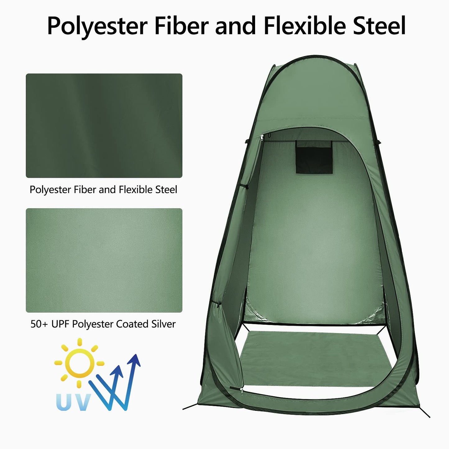 Pop-up changing tent, Sundome toilet tent with privacy zipper shower tent instant tent portable outdoor toilet camping privacy portable indoor toilet mobile outdoor shower tent.