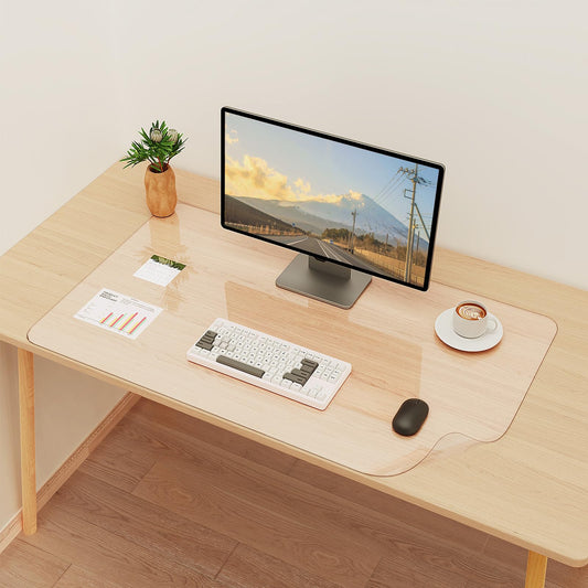 YSAGi Desk Pad Transparent, Clear Large Mouse Pad, Waterproof Desk Mat Writing Pad Clear, Table Protector Pad Desk Accessory for Office & Home (80 x 50 cm)