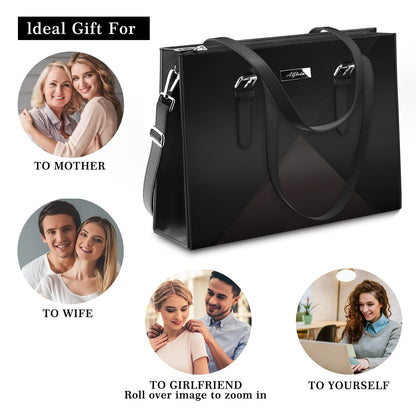 Alfheim Women's Laptop Briefcase 15.6-16 Inch Women's Shoulder Bag Large Briefcase Office Shopping College Compatible with MacBook Air/MacBook Pro 14 Inch A2442