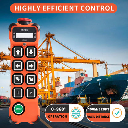 2 speed wireless crane remote control remote control 24-264V 24V 36V 220V 8 button transmitter receiver industrial radio remote control for overhead crane gantry crane electric hoist crane