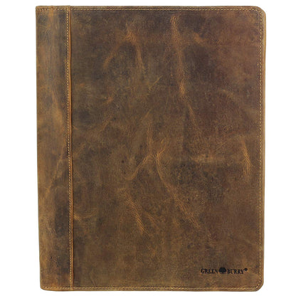Greenburry Vintage A4 leather zippered portfolio conference folder document college file folder BV-GB-5AM-25