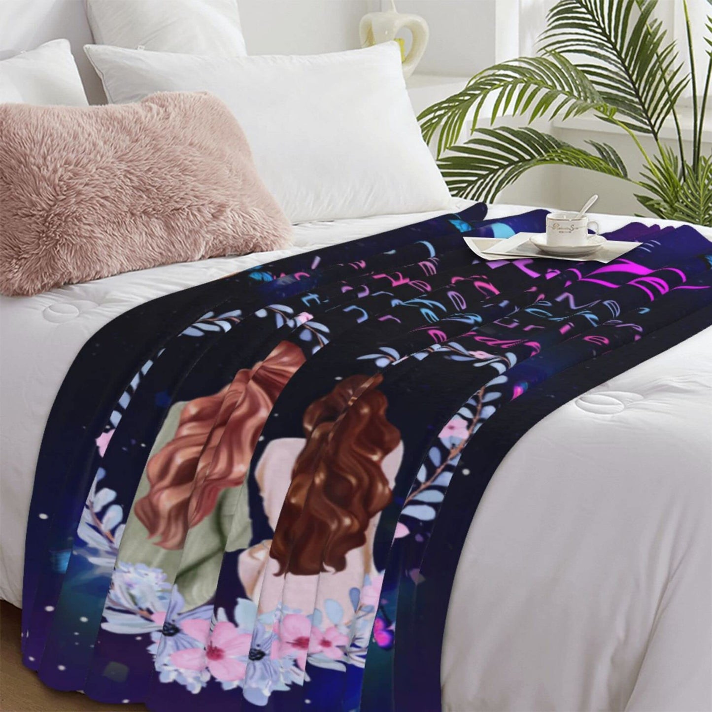 Bold and Brash Gifts for Sister, Birthday Gift for Best Sister, Beautiful Plush Fleece Blanket Gift Ideas for Birthday Christmas 130x150cm