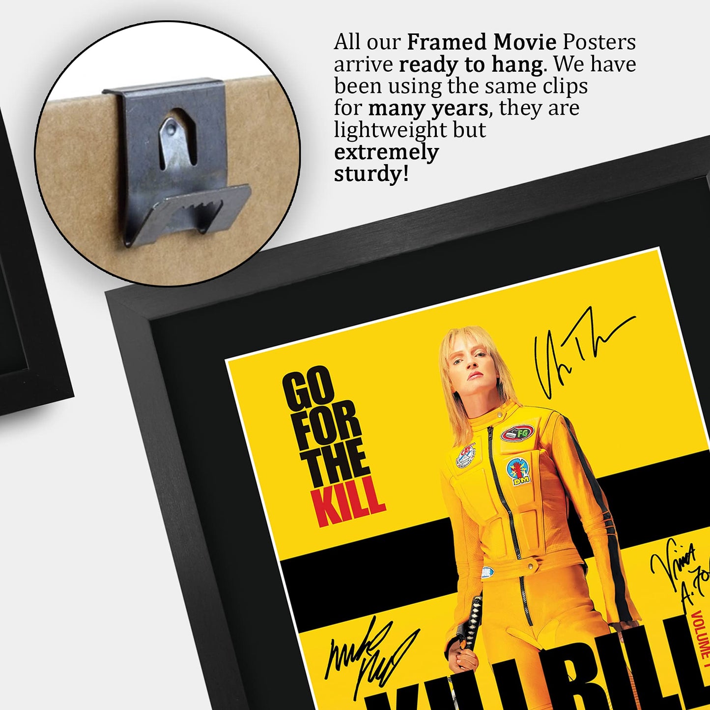 HWC Trading Kill Bill Vol 1 Gift Ducked Signed Autograph Photo for Fans of Film Memorabilia - A3 Framed