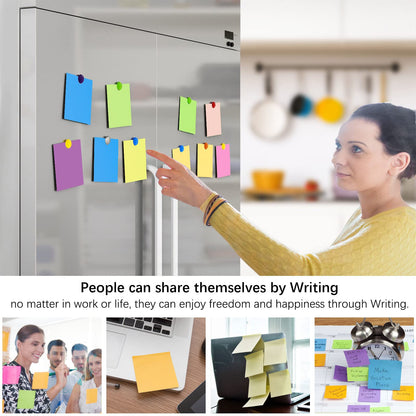 28 pack colorful sticky notes, self-adhesive sticky notes 76 x 76 mm, bright sticky notes colorful square sticky notes for office home school meeting, 72 sheets/block.