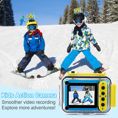 GKTZ Kids Camera waterproof, Underwater Camera-1080P Selfie Digital Camera for Kids with 32GB SD Card Toy for 3-12 year old boys and girls (Blue)