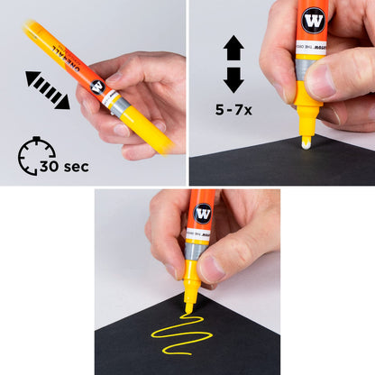 Molotow One4All 127HS Acrylic Marker Basic Set 1 (2.0 mm line width, highly opaque and permanent, UV-resistant, for almost all surfaces) 10 pieces assorted.