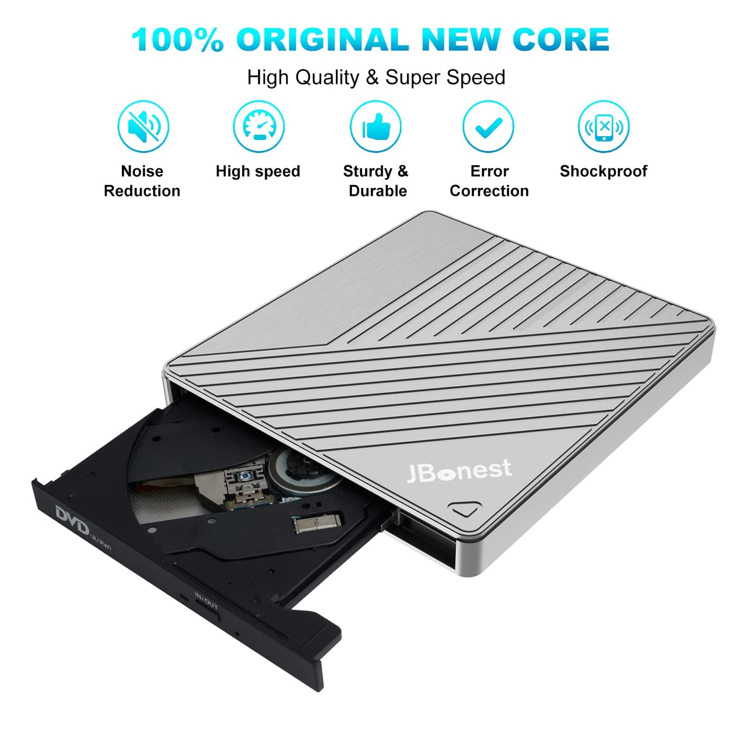 External CD DVD drive USB 3.0 Type-C, External with SD/TF card reader Portable RW burner, Fast data transfer for laptop, desktop, MacBook, Win11/10/8/7/XP, Linux, Mac OS, Vista
