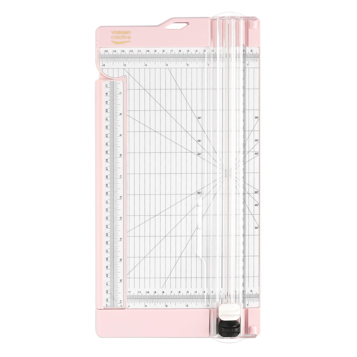 Vaessen Creative 2207-110 Paper Trimmer for cutting and scoring straight lines on A3, A4, and smaller paper sizes, Pink, for scrapbooking and card making, 15.2 x 30.5 cm