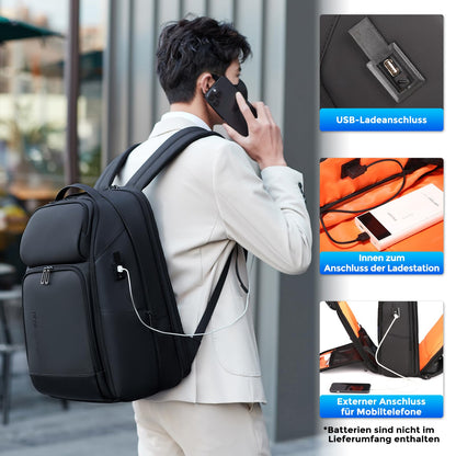 FENRUIEN Expandable Laptop Backpack Business Backpack Men Laptop Bag 17 Inch for Men and Women Girls Teenagers with Laptop Compartment USB Charging Port Backpack