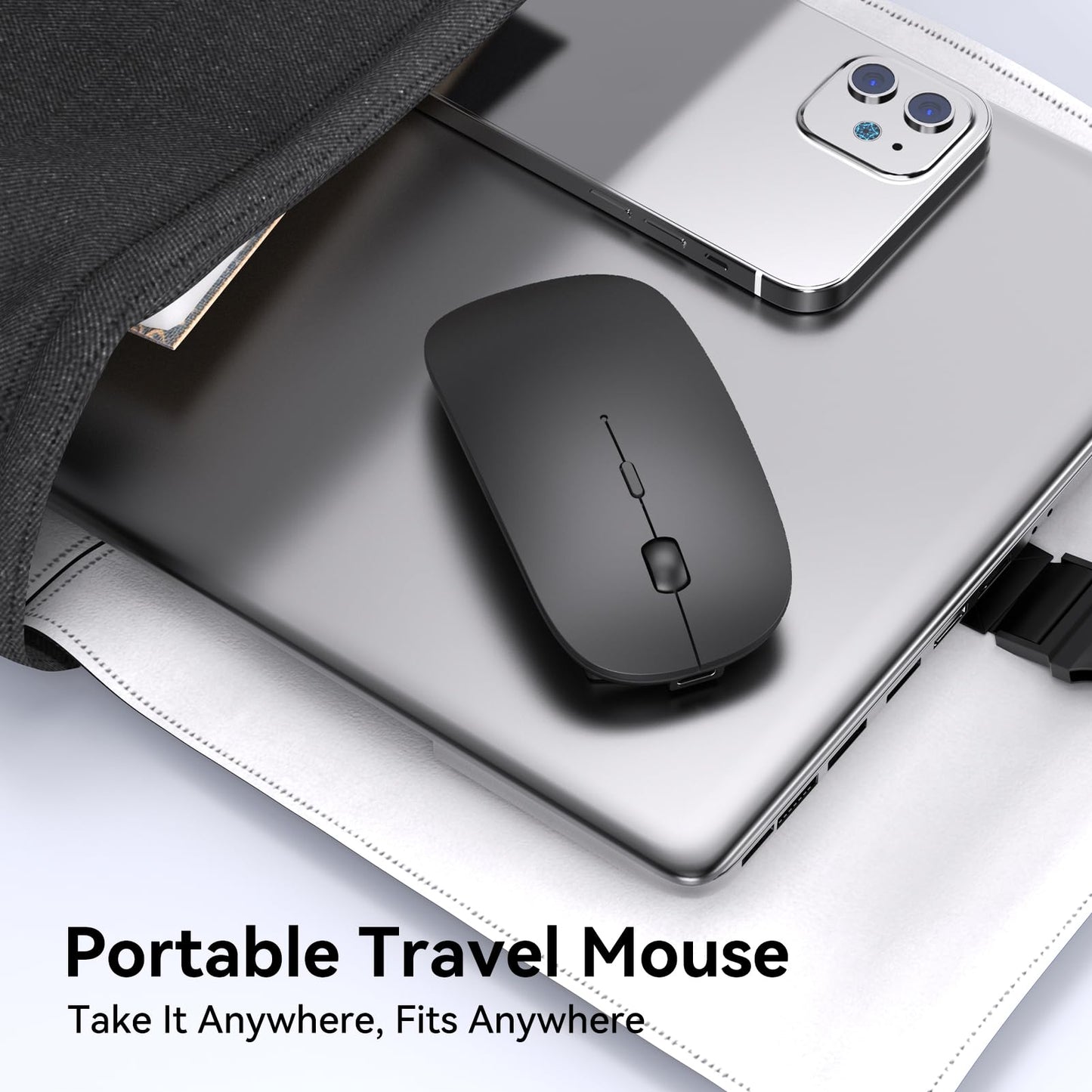 RaceGT Wireless Mouse USB-C & USB-A, Rechargeable Mouse 2.4GHz Silent click 3 Adjustable DPI levels with 4 buttons, with ON/OFF switch for Computer Laptop PC Macbook Pro/Air Chromebook
